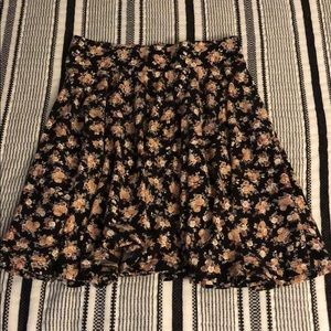 Pins and Needles Black Floral Print Skater Skirt